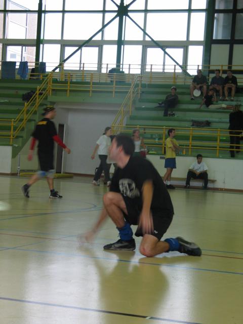 W on his knees